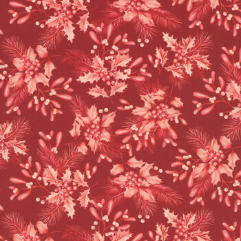 Holiday Feather & Flourish 9268-88 Red by Art Loft for Studio E Fabrics