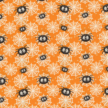Moonlight Mischief 2557G-33 Orange by Shelly Comiskey for Henry Glass - Glow in the Dark