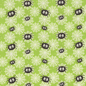 Moonlight Mischief 2557G-66 Green by Shelly Comiskey for Henry Glass - Glow in the Dark