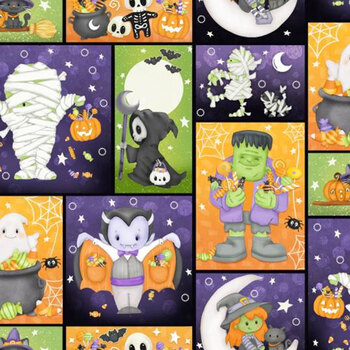 Moonlight Mischief 2562G-53 Multi by Shelly Comiskey for Henry Glass Fabrics, Image