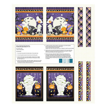 Moonlight Mischief 2565PG-59 Trick or Treat Bag Panel by Shelly Comiskey for Henry Glass Fabrics, Image