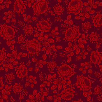 Every Heart Beats True 2686-88 Cranberry by Kim Diehl for Henry Glass Fabrics, Image