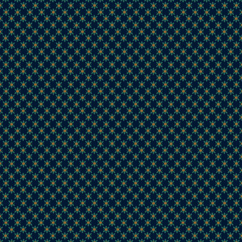 Every Heart Beats True 2695-77 Indigo by Kim Diehl for Henry Glass Fabrics, Image