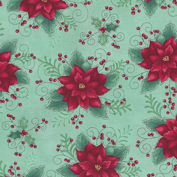 Gifts of Gratitude 2534-17 Light Teal by Leanne Anderson and Kaytlyn Kuebler for Henry Glass Fabrics