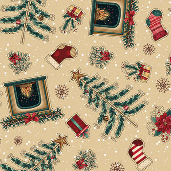 Gifts of Gratitude 2535-44 Cream by Leanne Anderson and Kaytlyn Kuebler for Henry Glass Fabrics, Image
