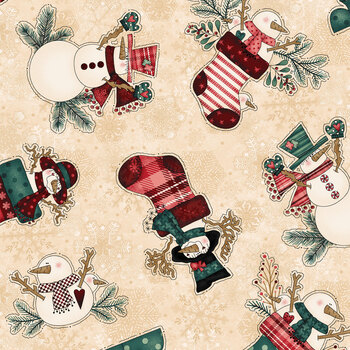 Gifts of Gratitude 2536-41 Tan by Leanne Anderson and Kaytlyn Kuebler for Henry Glass Fabrics, Image