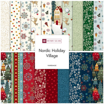 Nordic Holiday Village  Yardage by Mary Jane Carey for Henry Glass Fabrics, Image