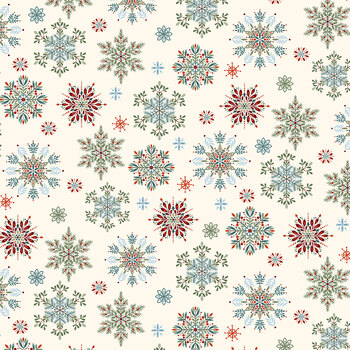Nordic Holiday Village 3605-11  Cream by Mary Jane Carey for Henry Glass Fabrics, Image