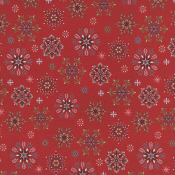 Nordic Holiday Village 3605-89 Red by Mary Jane Carey for Henry Glass Fabrics