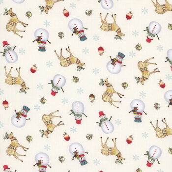Nordic Holiday Village 3607-44  Cream by Mary Jane Carey for Henry Glass Fabrics