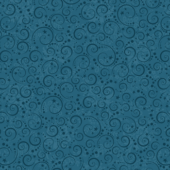 Nordic Holiday Village 3609-77 Blue by Mary Jane Carey for Henry Glass Fabrics, Image