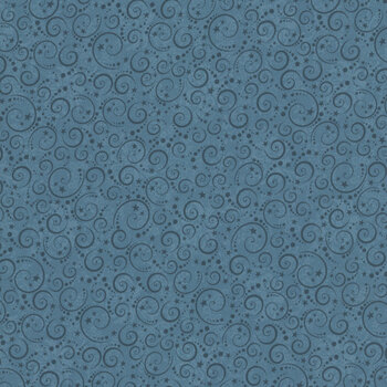 Nordic Holiday Village 3609-77 Blue by Mary Jane Carey for Henry Glass Fabrics