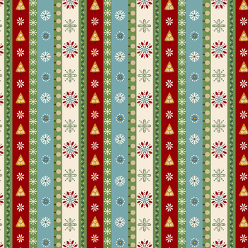 Nordic Holiday Village 3611-17 Ice Blue by Mary Jane Carey for Henry Glass Fabrics, Image