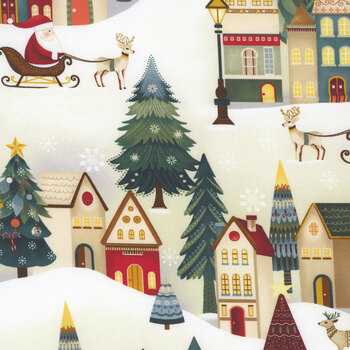 Nordic Holiday Village 3613-44 Cream by Mary Jane Carey for Henry Glass Fabrics