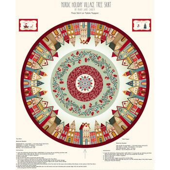 Nordic Holiday Village 3616P-16 Tree Skirt Panel by Mary Jane Carey for Henry Glass Fabrics, Image