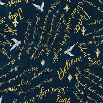Silent Night 4705-77 Navy by Studio 731 LLC for Blank Quilting Corporation, Image
