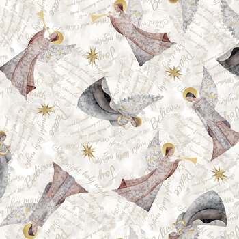 Silent Night 4706-90 Silver by Studio 731 LLC for Blank Quilting Corporation, Image