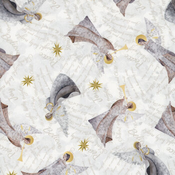 Silent Night 4706-90 Silver by Studio 731 LLC for Blank Quilting
