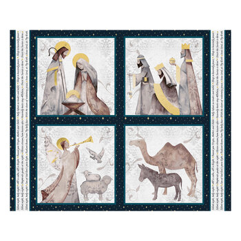 Silent Night 4711B-77 Pillow Blocks Panel by Studio 731 LLC for Blank Quilting Corporation, Image