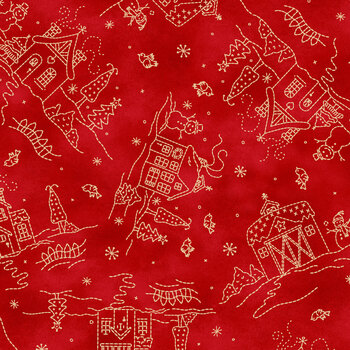 Christmastime MAS11091-R Red by Robin Kingsley for Maywood Studio, Image