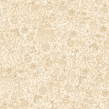 Christmastime MAS11093-E Cream by Robin Kingsley for Maywood Studio, Image