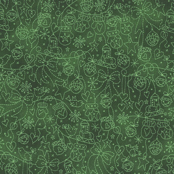 Christmastime MAS11093-G Green by Robin Kingsley for Maywood Studio