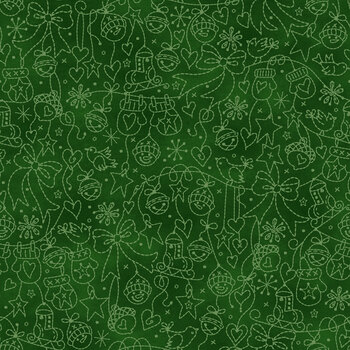 Christmastime MAS11093-G Green by Robin Kingsley for Maywood Studio, Image