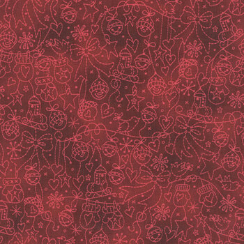Christmastime MAS11093-R Red by Robin Kingsley for Maywood Studio