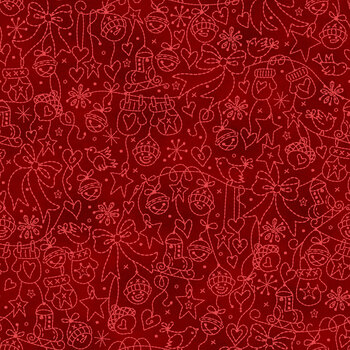 Christmastime MAS11093-R Red by Robin Kingsley for Maywood Studio, Image