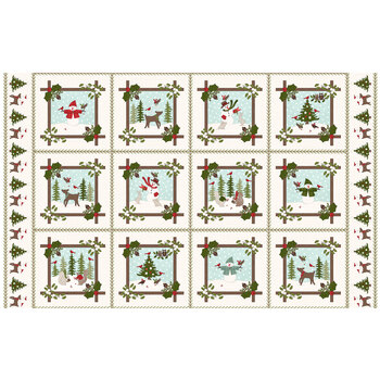 Snowtop Mountain Flannel MASF11161-E Cream Panel by Bonnie Sullivan for Maywood Studio, Image