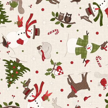 Snowtop Mountain Flannel MASF11162-E Cream by Bonnie Sullivan for Maywood Studio, Image