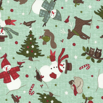 Snowtop Mountain Flannel MASF11162-Q Aqua by Bonnie Sullivan for Maywood Studio