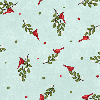Snowtop Mountain Flannel MASF11164-Q Aqua by Bonnie Sullivan for Maywood Studio, Image