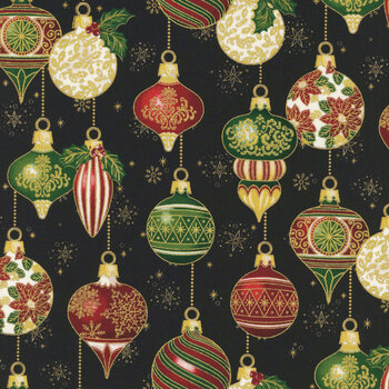 Poinsettias at Christmas CF17631-BLACK by Jennifer Bosworth for Riley Blake Designs, Image