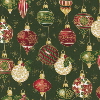 Poinsettias at Christmas CF17631-GREEN by Jennifer Bosworth for Riley Blake Designs, Image