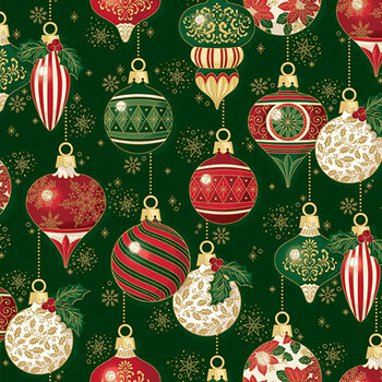 Poinsettias at Christmas CF17631-GREEN by Jennifer Bosworth for Riley Blake Designs, Image