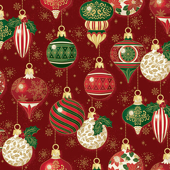 Poinsettias at Christmas CF17631-RED by Jennifer Bosworth for Riley Blake Designs, Image
