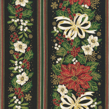 Poinsettias at Christmas CF17637-BLACK by Jennifer Bosworth for Riley Blake Designs, Image