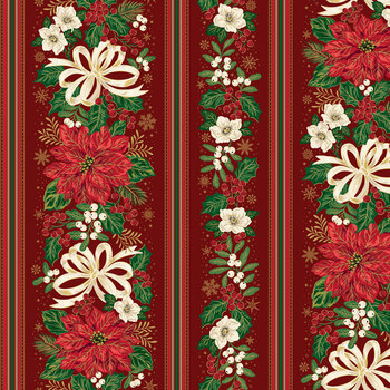Poinsettias at Christmas CF17637-RED by Jennifer Bosworth for Riley Blake Designs, Image