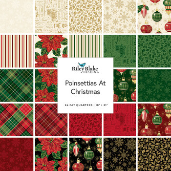 Poinsettias at Christmas  24 FQ Set by Jennifer Bosworth for Riley Blake Designs, Image