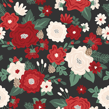 Evergreen Wishes C17810-BLACK by Traci Reed for Riley Blake Designs, Image