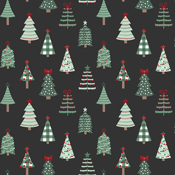 Evergreen Wishes C17811-BLACK by Traci Reed for Riley Blake Designs, Image