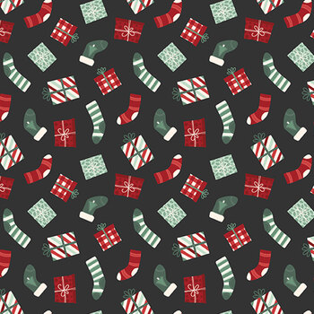 Evergreen Wishes C17812-BLACK by Traci Reed for Riley Blake Designs, Image