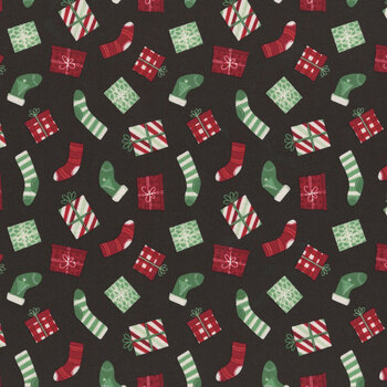 Evergreen Wishes C17812-BLACK by Traci Reed for Riley Blake Designs