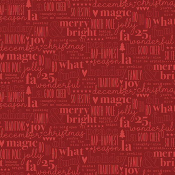Evergreen Wishes C17813-RED by Traci Reed for Riley Blake Designs, Image