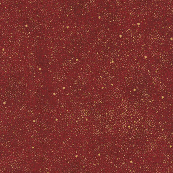 Stof Christmas 2026 - Snow Crystals 4593-405 Red/Gold Small Dots and Stars by Stof Fabrics, Image