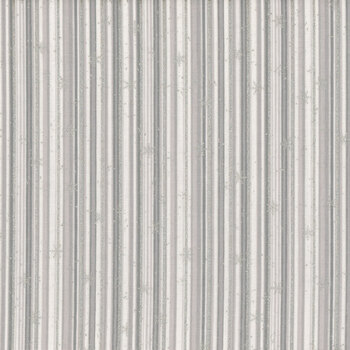 Stof Christmas 2026 - Snow Crystals 4593-110 White/Silver Stripes by Stof Fabrics, Image
