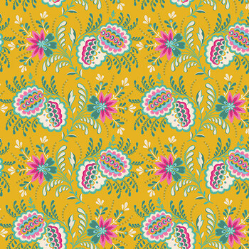 Kipling Gardens C17881-MUSTARD by Lily Ashbury for Riley Blake Designs, Image