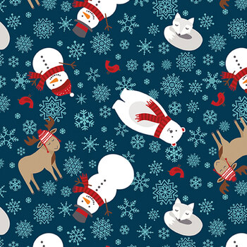 A Perfect Winter C17990-NAVY by Lori Whitlock for Riley Blake Designs, Image