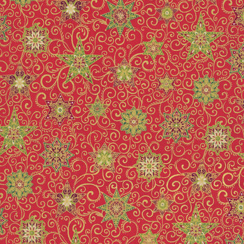 Adorn MU-215-R5 Red by Makower UK for Andover Fabrics